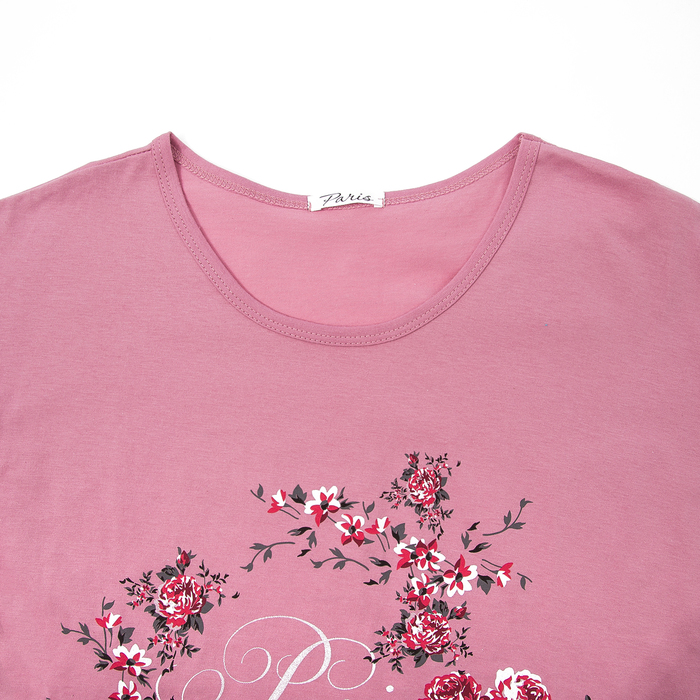 Пижама женская (футболка, бриджи) М117 цвет розовый, р-р 52