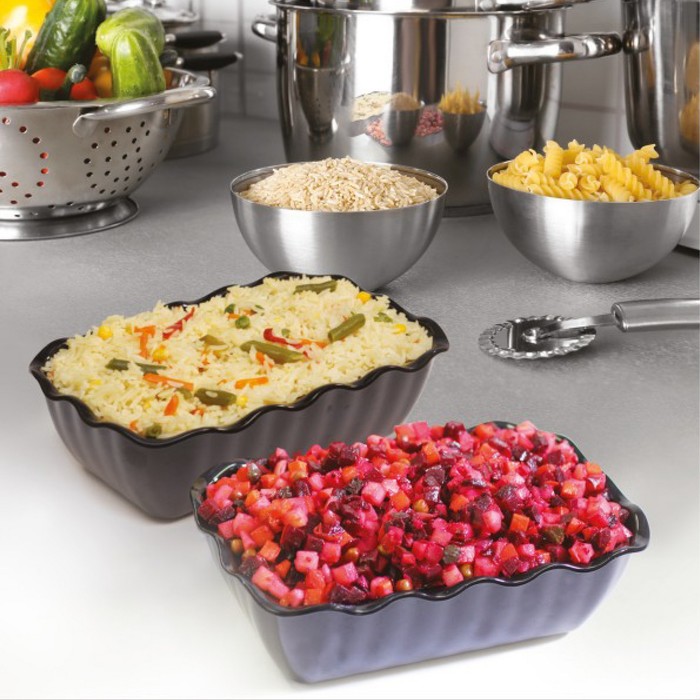 Салатник 2 л, цвет черный