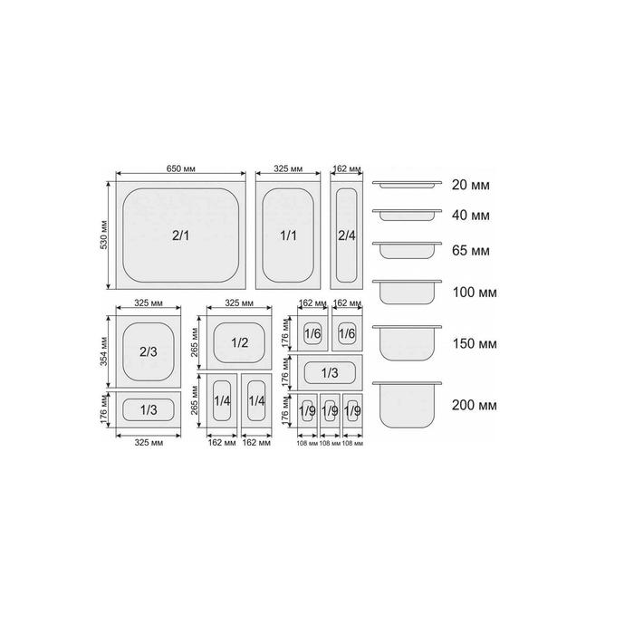 Гастроемкость GN 1/2 32,5x26,5 см, высота 4 см, прозрачная
