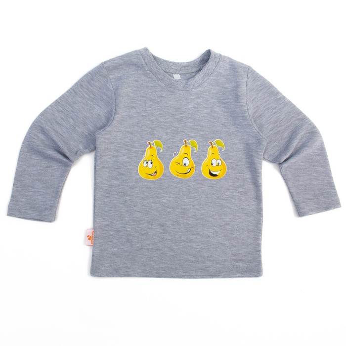 Кофточка детская "Я тот еще фрукт", рост 74 (26) см, цвет серый, принт груша 8-6ТР(ИН)-Ап_М   295234