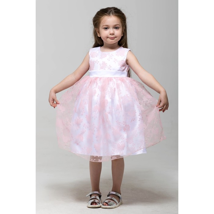Нарядное платье для девочки, рост 122 (64) см, цвет розовый 8134