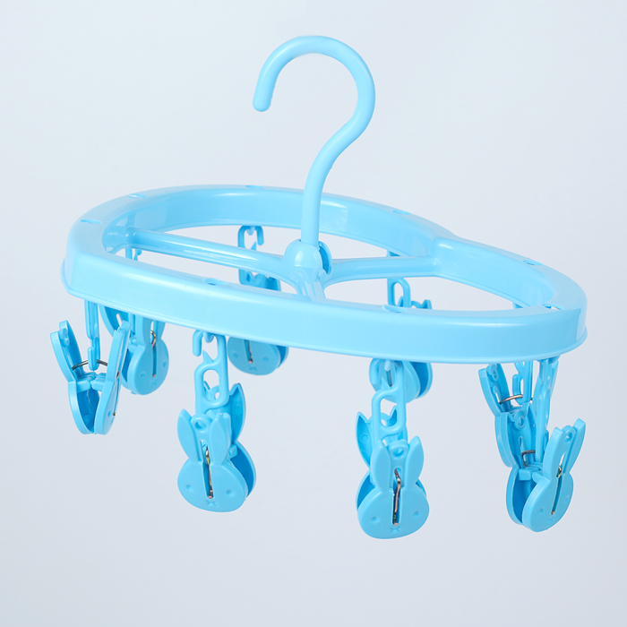 Сушилка для белья подвесная "Сердечко" 8 прищепок,21x18см, цвет МИКС