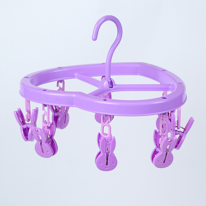 Сушилка для белья подвесная "Сердечко" 8 прищепок,21x18см, цвет МИКС