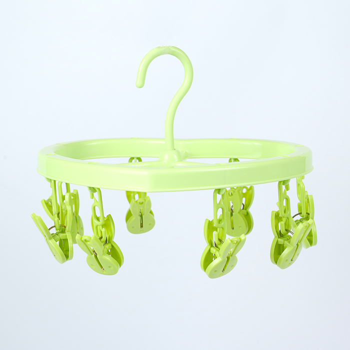 Сушилка для белья подвесная "Сердечко" 8 прищепок,21x18см, цвет МИКС