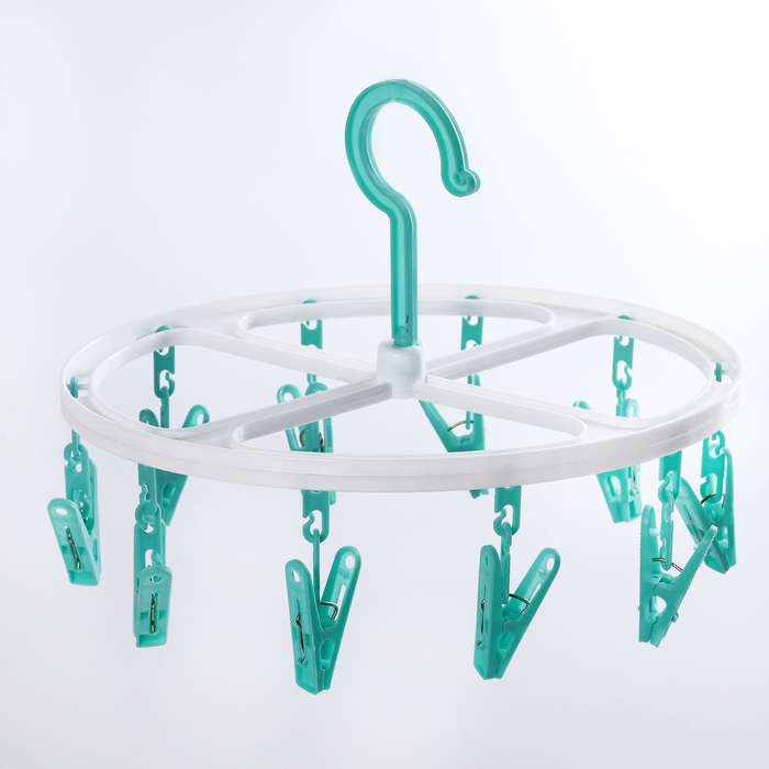 Сушилка для белья подвесная овальная 10 прищепок, 27x19,5 см, цвета МИКС