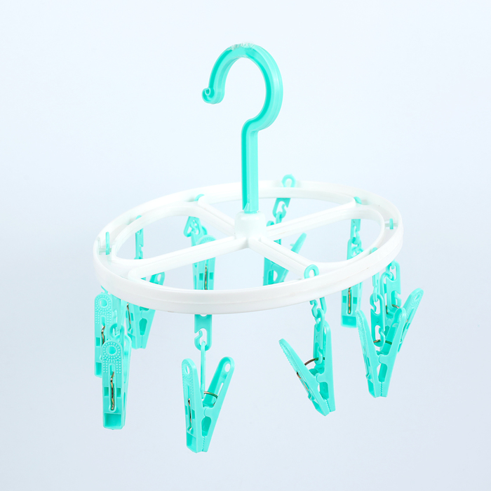 Сушилка для белья подвесная овальная 10 прищепок, 27x19,5 см, цвета МИКС