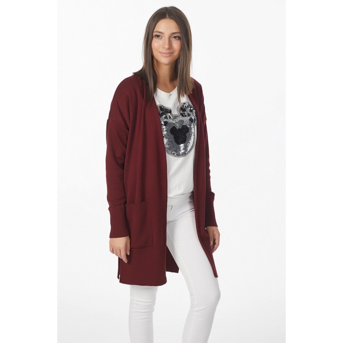 Кардиган женский, размер 48, цвет бордовый 9152-05