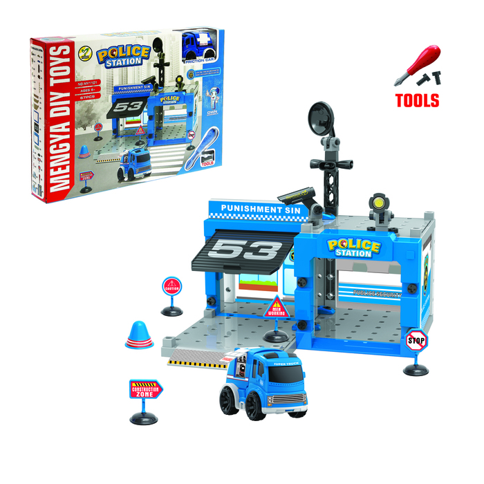 Парковка - конструктор "Полицейский участок", с отверткой, 1 машина