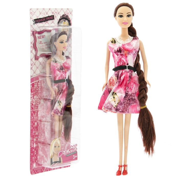 Кукла модель "Ася" в платье, МИКС