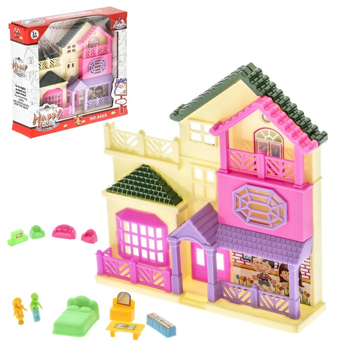 Дом для кукол &quot;Счастливая жизнь&quot; с фигурками и аксессуарами