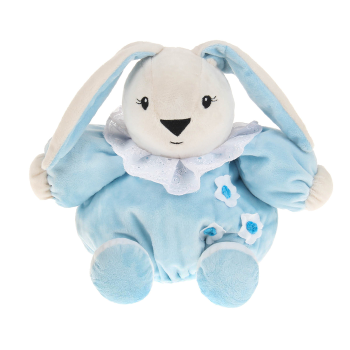 Мягкая игрушка "Зайчик-погремушка", голубой
