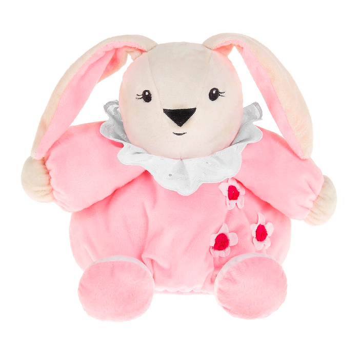 Мягкая игрушка-погремушка "Зайчик", цвет розовый