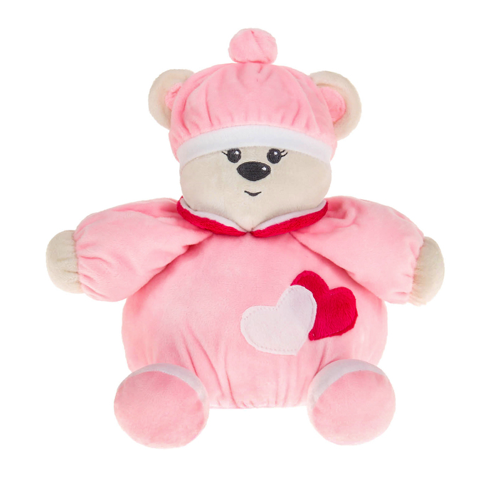 Мягкая игрушка-погремушка "Мишка", цвет розовый