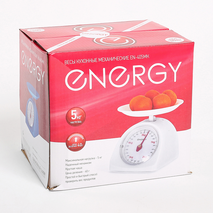 Весы кухонные механические ENERGY EN-405МК, синий, до 5 кг