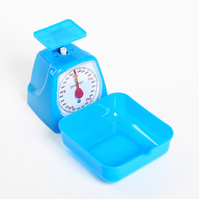 Весы кухонные механические ENERGY EN-406МК, синий, до 5 кг, квадратные