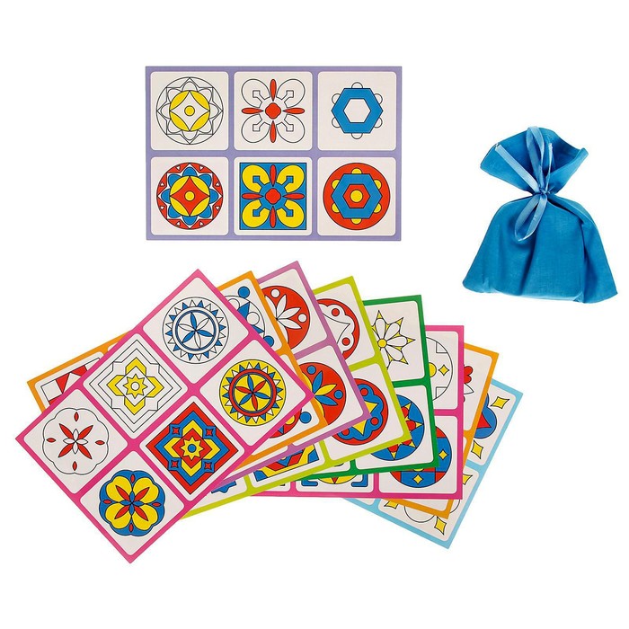 Лото пластиковое "Орнаменты" (6+) Комплект из трёх игр