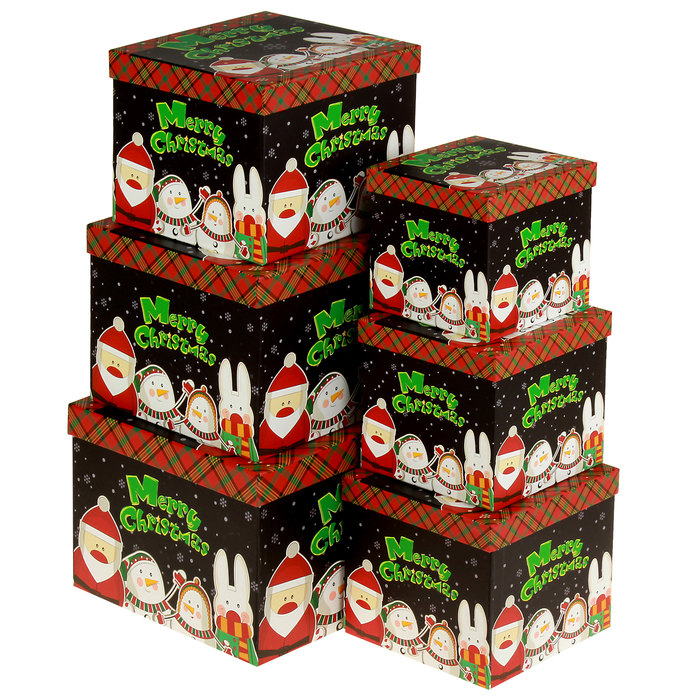 Набор коробок 6в1 "Рождество", 24,5 х 24,5 х 18 - 15 х 15 х 13 см