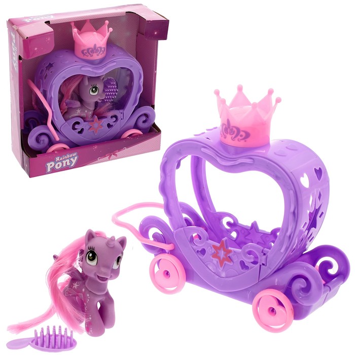 Пони "Малышка" с каретой, с аксессуарами МИКС