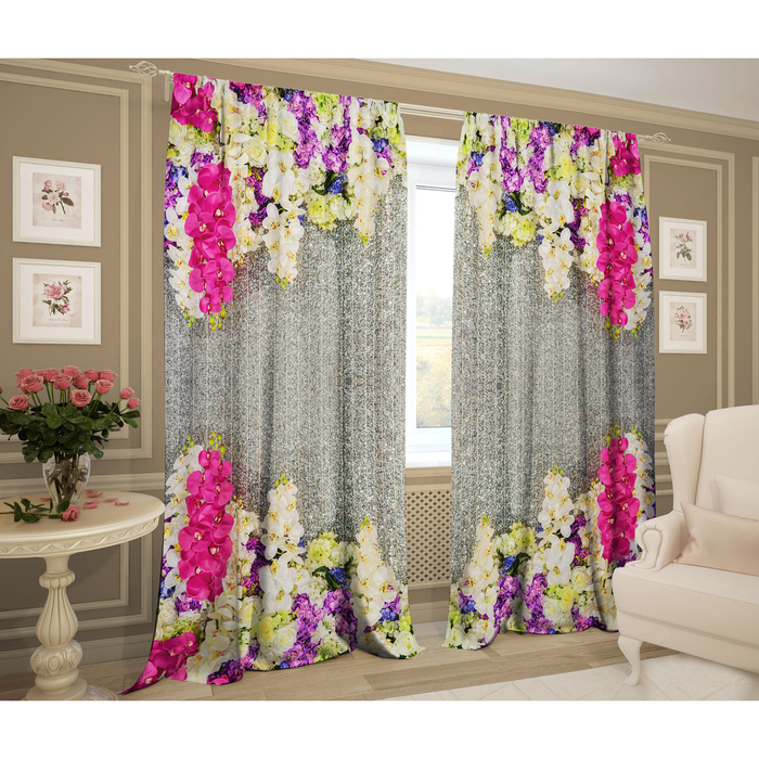 Комплект штор Изморозь 147х267 +/- 3см 2шт, габардин, п/э