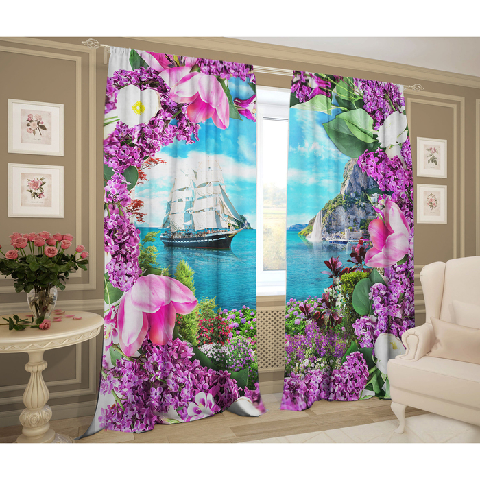 Комплект штор Мыс 147х267 +/- 3см 2шт, габардин, п/э