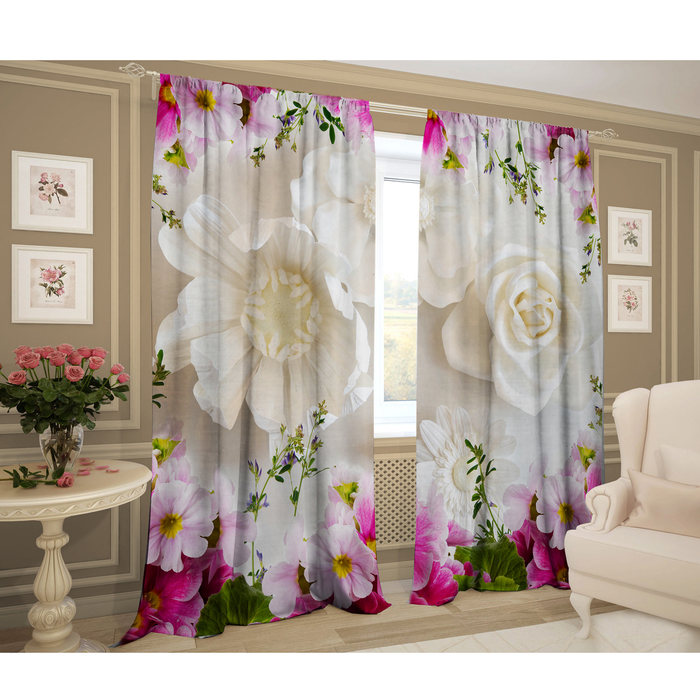 Комплект штор Эхо 147х267 +/- 3см 2шт, габардин, п/э