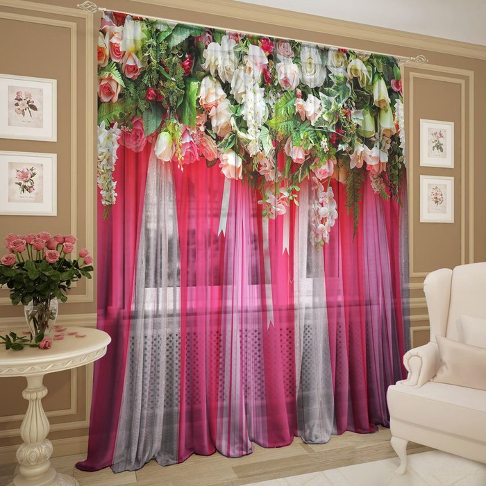 Тюль Кульминация 147х267 +/- 3см, 2шт, шифон, п/э