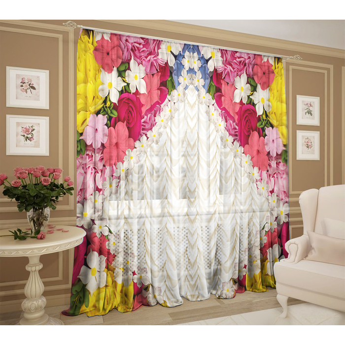 Тюль Отрада 147х267 +/- 3см, 2шт, шифон, п/э