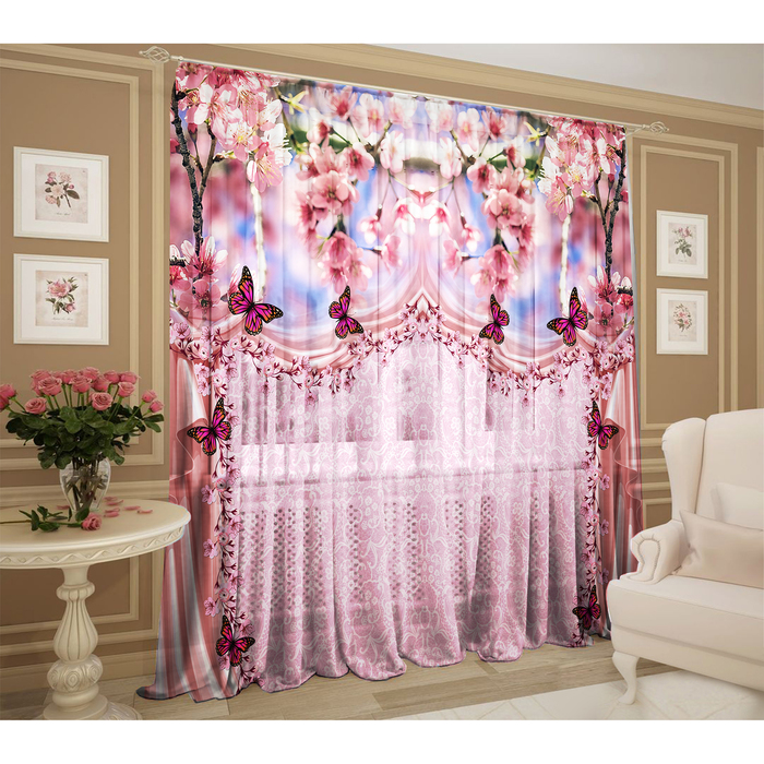 Тюль Утеха 147х267 +/- 3см, 2шт, шифон, п/э