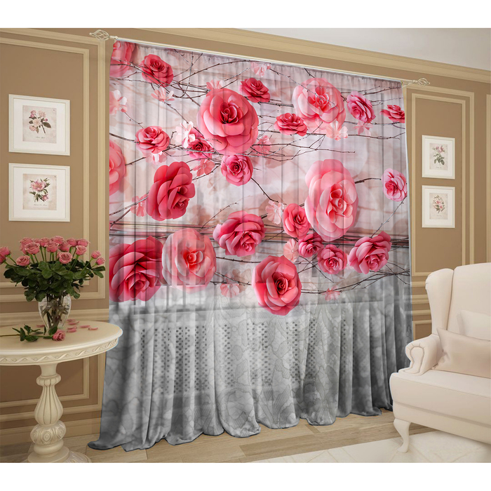 Тюль Фортуна судьбы 147х267 +/- 3см, 2шт, шифон, п/э