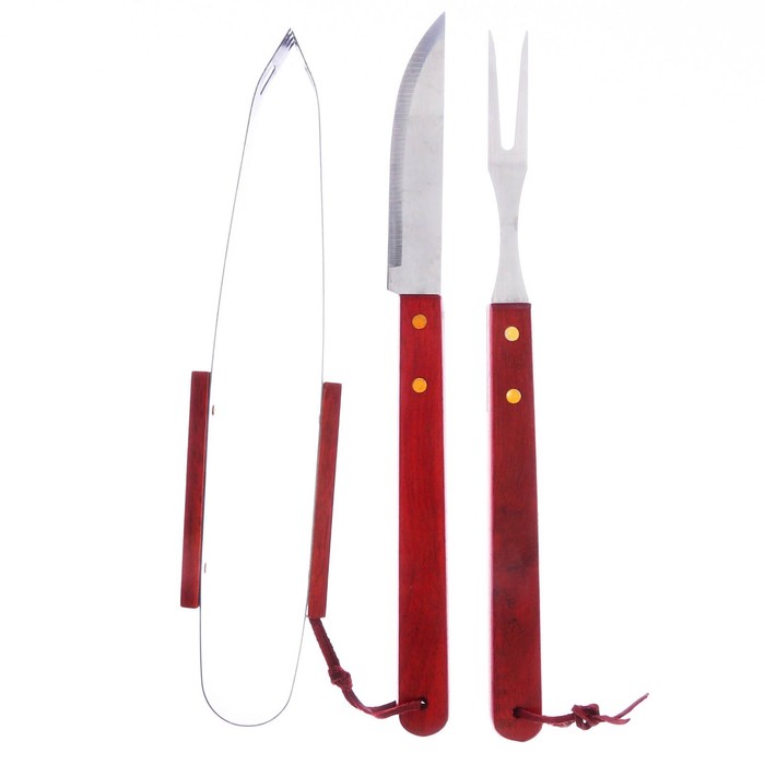 Набор для барбекю: нож, щипцы, вилка