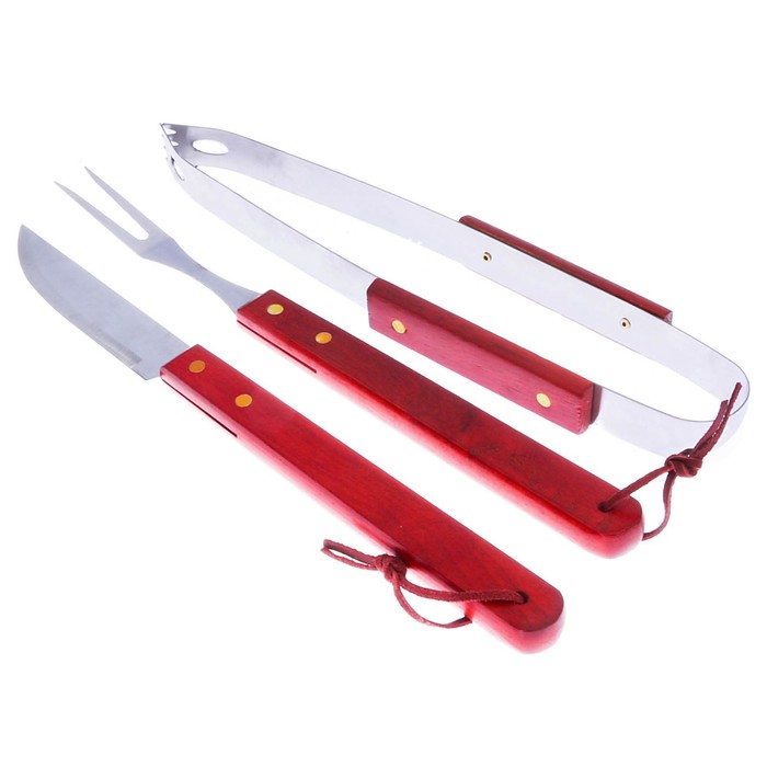 Набор для барбекю: нож, щипцы, вилка