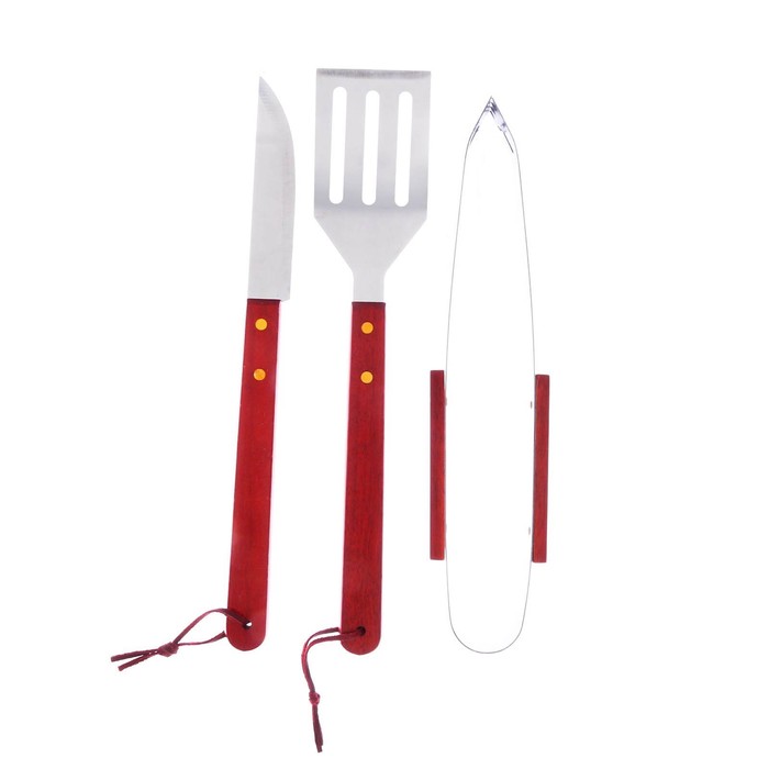 Набор для барбекю: лопатка, щипцы, нож