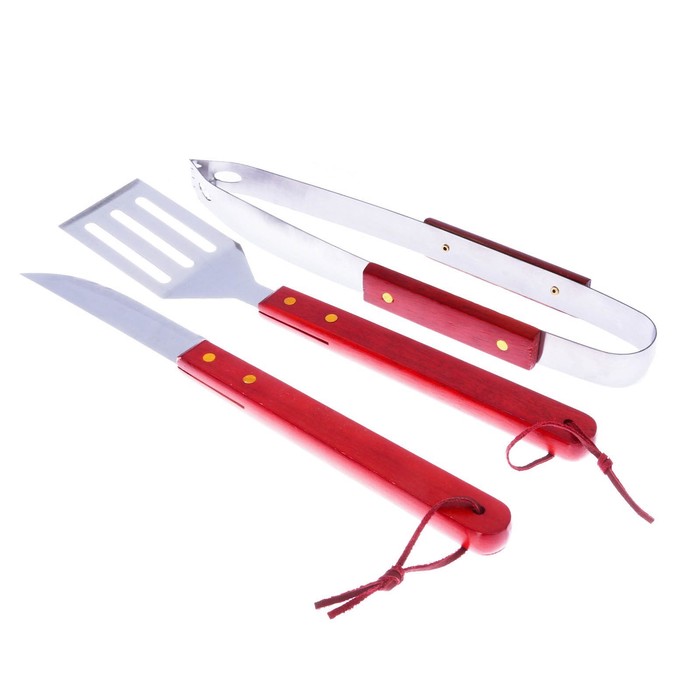 Набор для барбекю: лопатка, щипцы, нож