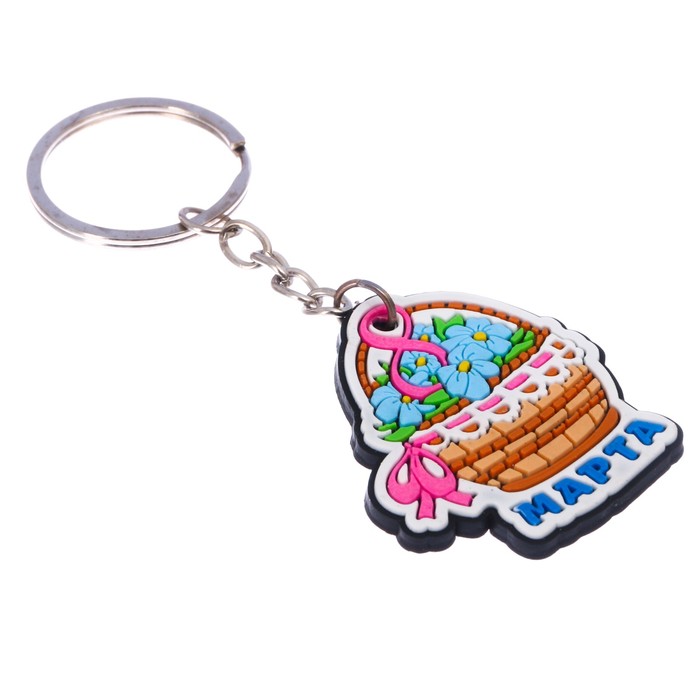 Брелок "8 Марта", цветы, 4 х 4,5 см