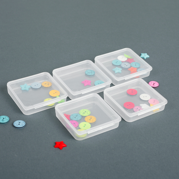 Контейнеры для хранения мелочей, 5шт, цвет прозрачный