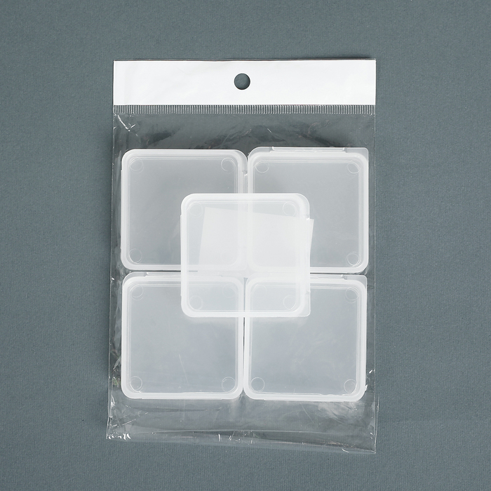 Контейнеры для хранения мелочей, 5шт, цвет прозрачный