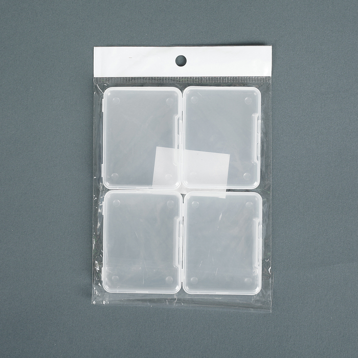 Контейнеры для хранения мелочей, 6,8*5,8*1см, 4шт, цвет прозрачный