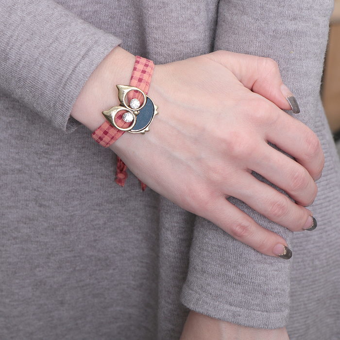 Браслет ассорти "Любовь" сова, цвет оранжевый