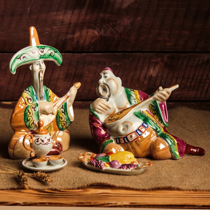 Сувенирная композиция "Аканы" фарфор, ручная работа