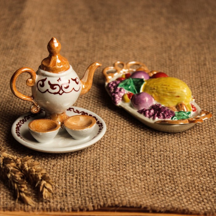 Сувенирная композиция "Аканы" фарфор, ручная работа