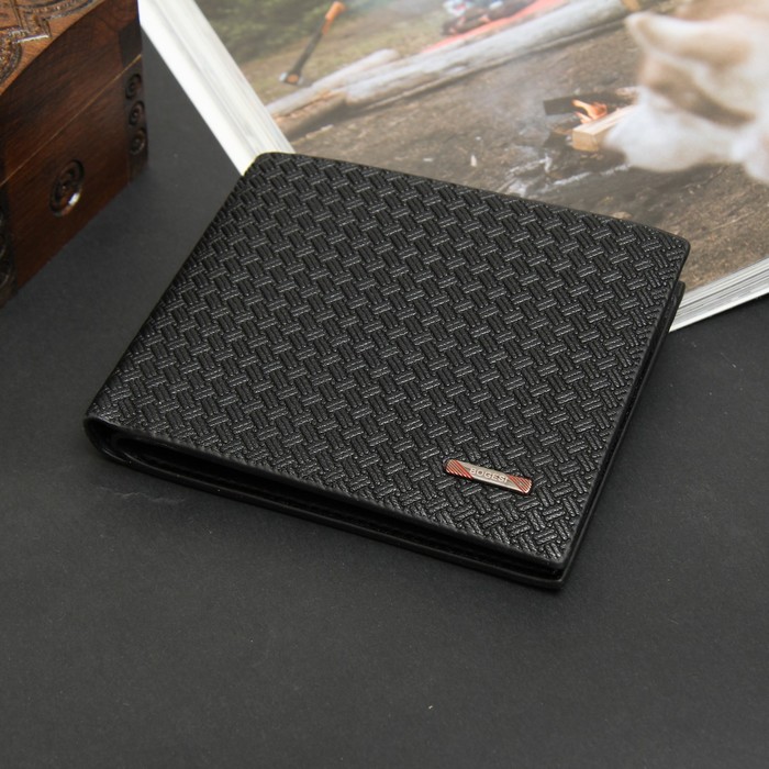 Портмоне мужское, 2 отдела, для карт, цвет чёрный