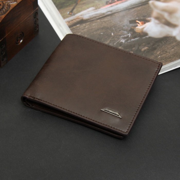 Портмоне мужское, 1 отдел, для карт, монет, цвет коричневый