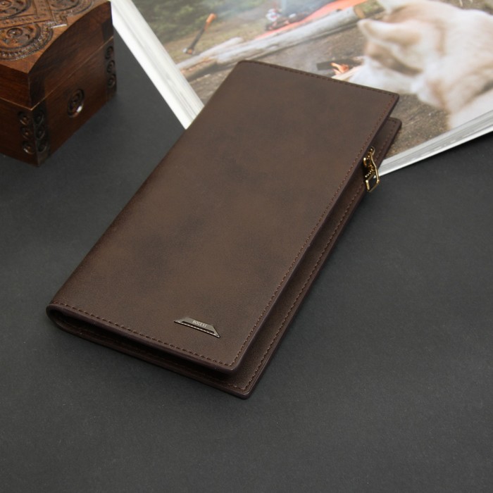 Портмоне мужское, 3 отдела, для карт, монет, цвет коричневый