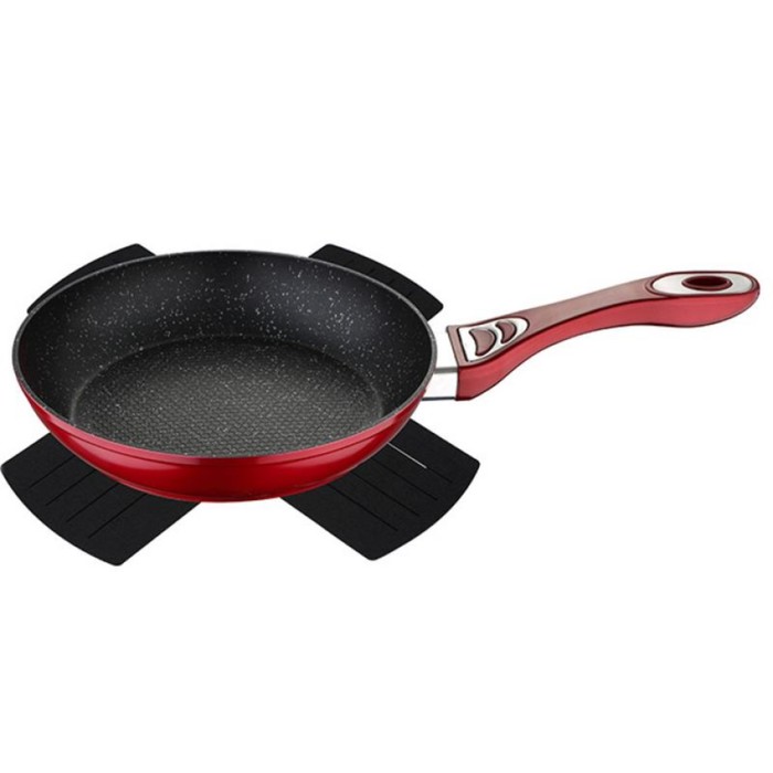 Сковорода Wellberg Titan Marble, красный, 26 см