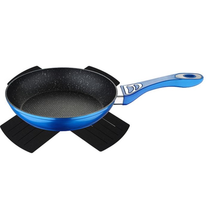 Сковорода Wellberg Titan Marble, синий, 28 см