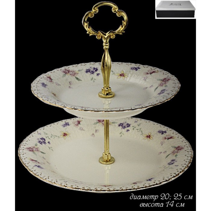 Двухъярусная этажерка "Адель", фарфор