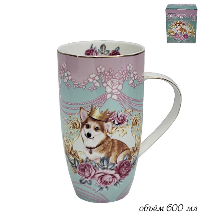 Кружка фарфор "Корги", 600 мл