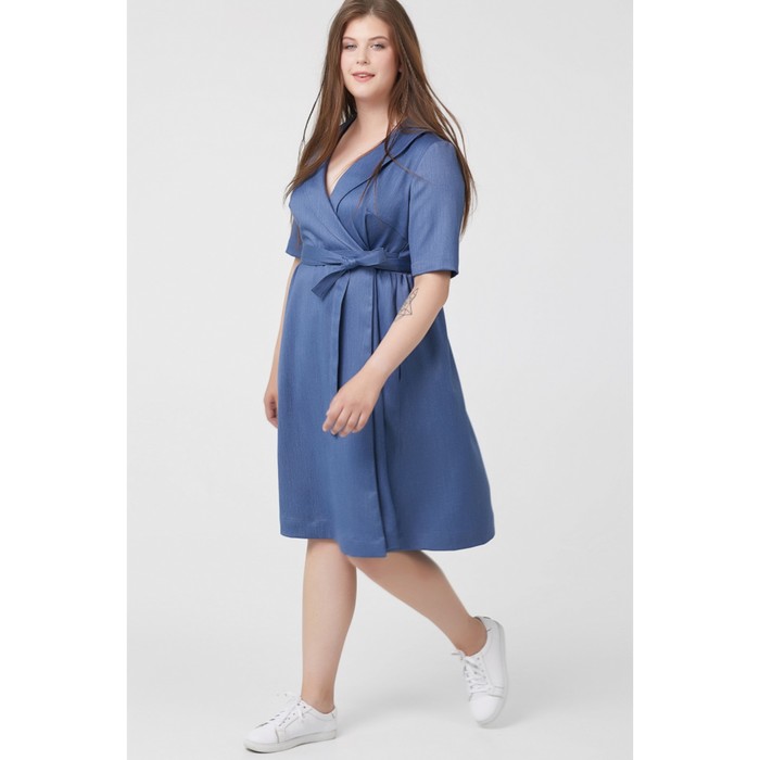 Платье женское, размер 50, цвет джинсовый меланж 2-111-08