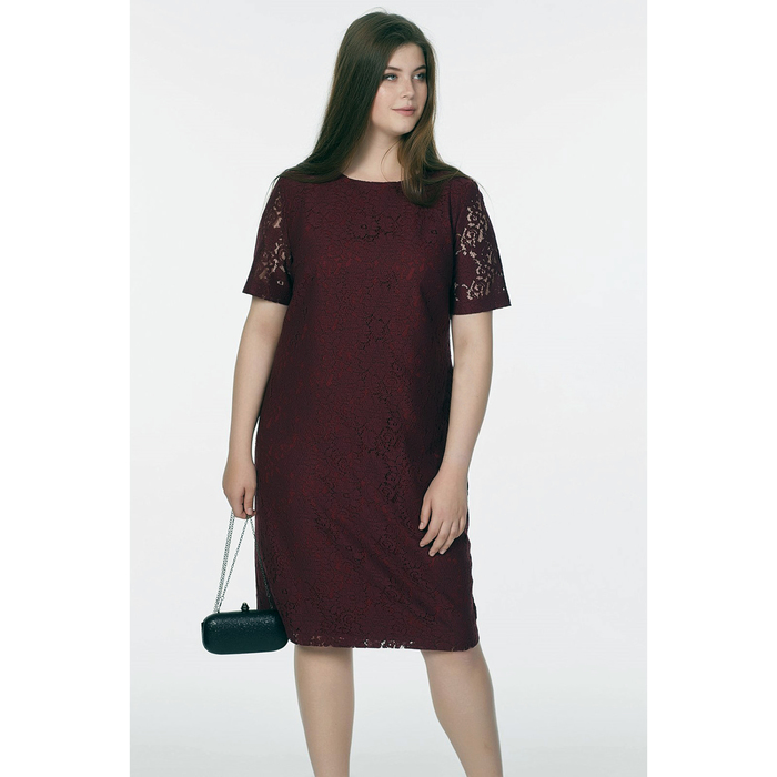Платье женское, размер 54, цвет бордовый 2-116-05