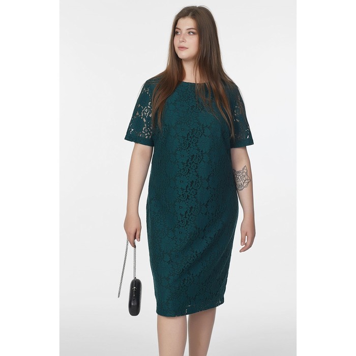 Платье женское, размер 50, цвет тёмно-зелёный 2-116-15